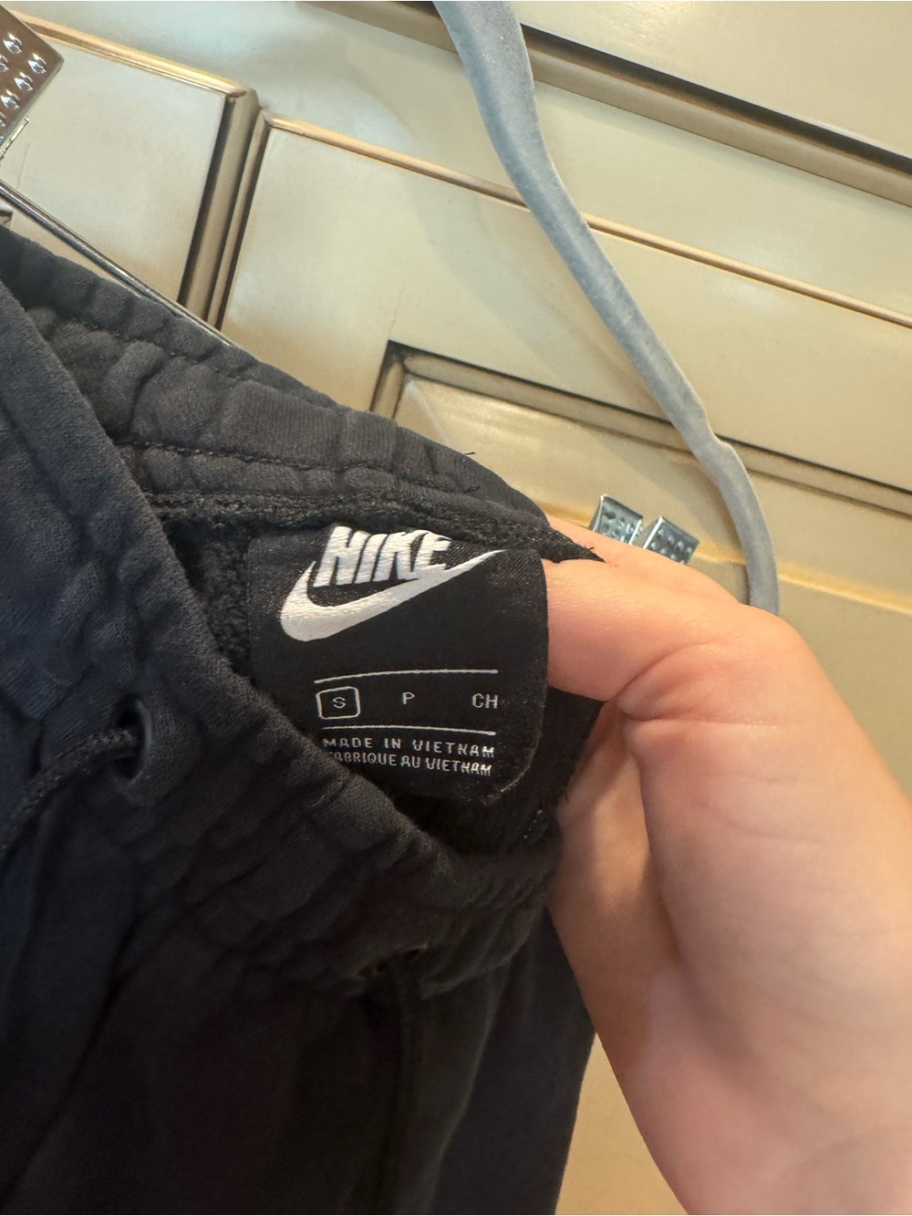 Nike Black Elastic Waist Shorts with White Swoosh Tag